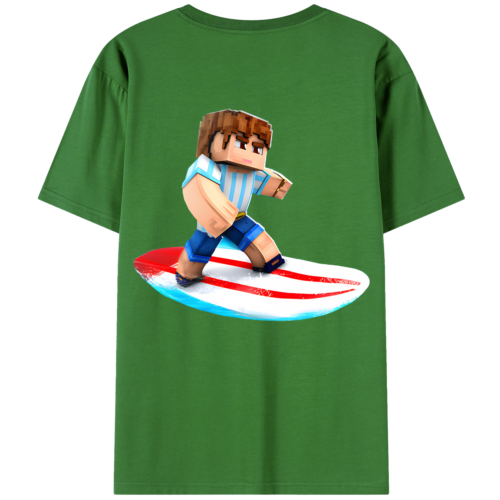 （画像用） マインクラフト ブロックの世界 Minecraft MC Block world レディース半袖Tシャツ(バックプリント)